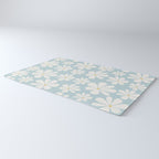 Retro Daisy Pattern - Pastel Blue Rug Gallery Image 3