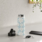 Retro Daisy Pattern - Pastel Blue Water Bottle Gallery Image 4