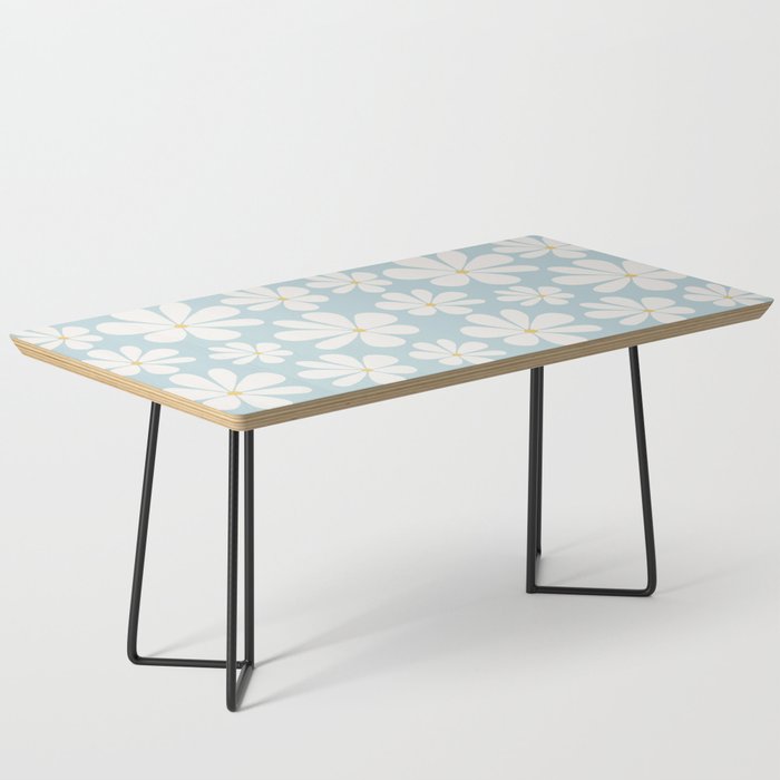 Retro Daisy Pattern - Pastel Blue Coffee Table Gallery Image 1