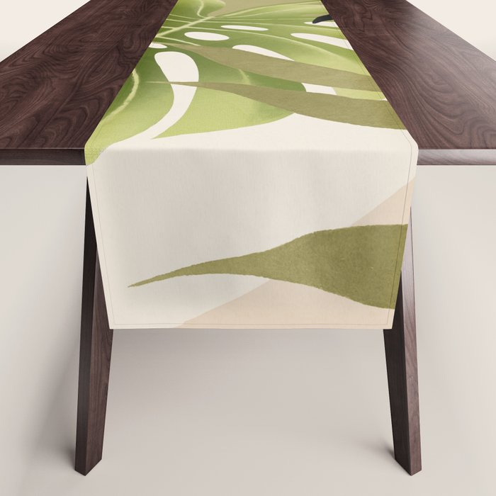 Abstract Art Tropical Leaves 69 Table Runner Gallery Image 1