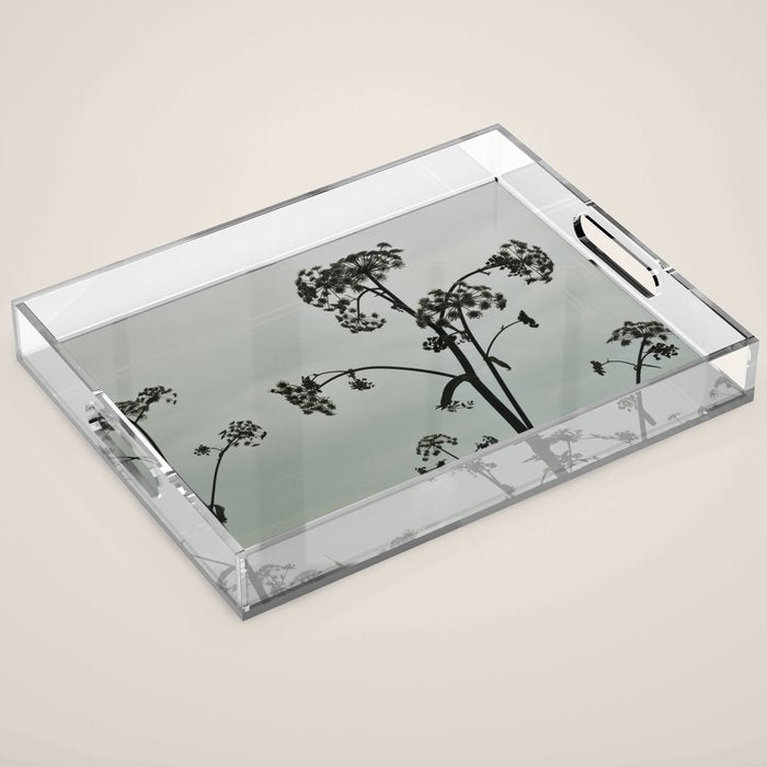Presence x wildflower moody botanical photograph Acrylic Tray Gallery Image 1