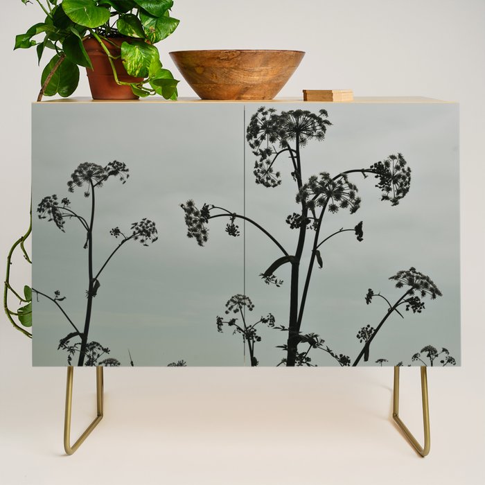 Presence x wildflower moody botanical photograph Credenza Gallery Image 1