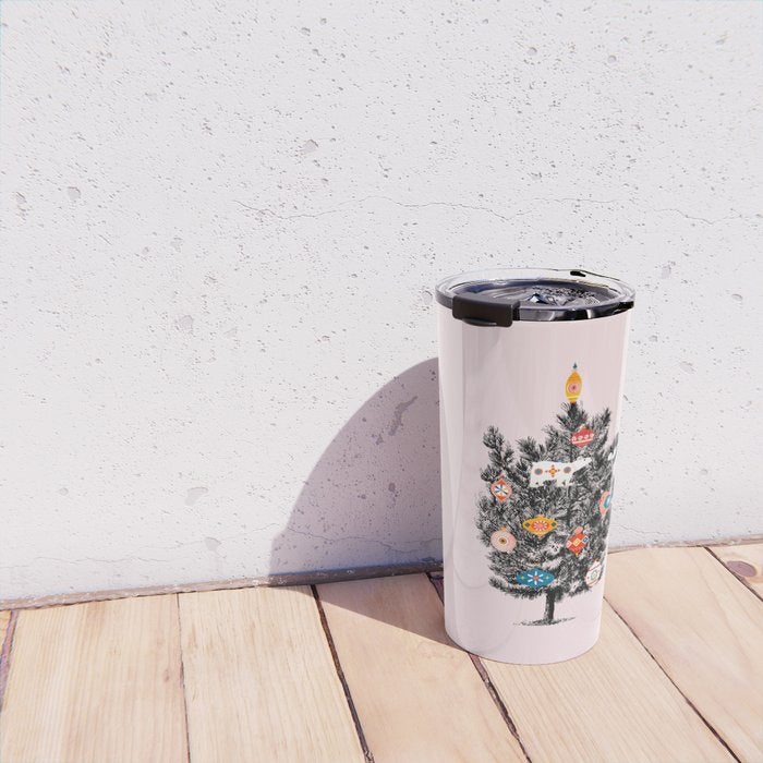 Retro Christmas tree no3 Travel Mug Gallery Image 4