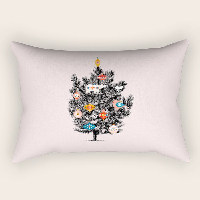 Retro Christmas tree no3 Rectangular Pillow Gallery Image 2