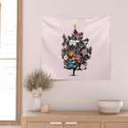 Retro Christmas tree no3 Wall Tapestry Gallery Image 2