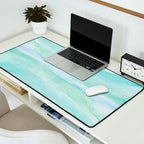 Blue Green Watercolor Layers Desk Mat Gallery Image 2