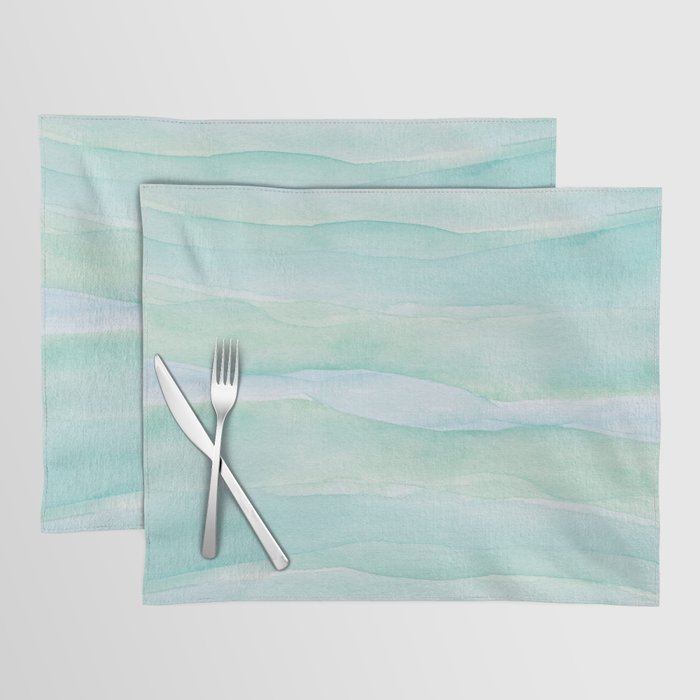 Blue Green Watercolor Layers Placemat Gallery Image 1