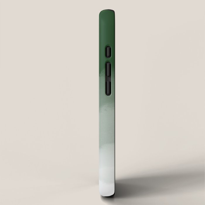 Forest Green Watercolor Ombre (green/white) iPhone Case Gallery Image 2
