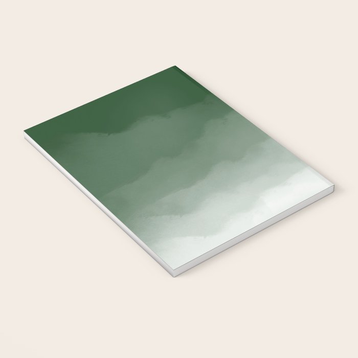 Forest Green Watercolor Ombre (green/white) Notebook Gallery Image 3
