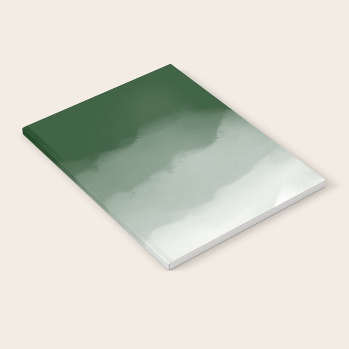 Forest Green Watercolor Ombre (green/white) Notebook Gallery Image 2