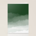 Forest Green Watercolor Ombre (green/white) Stationery Card Gallery Image 2