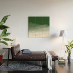 Forest Green Watercolor Ombre (green/white) Wood Wall Art Gallery Image 2
