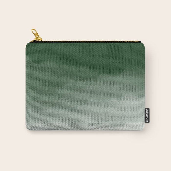 Forest Green Watercolor Ombre (green/white) Carry All Pouch Gallery Image 1