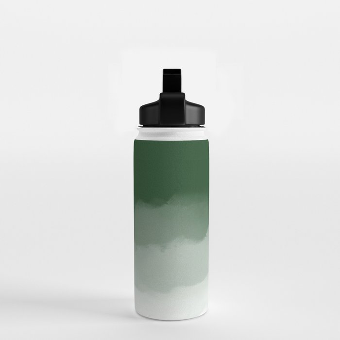 Forest Green Watercolor Ombre (green/white) Water Bottle Gallery Image 2