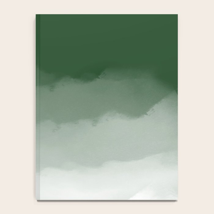 Forest Green Watercolor Ombre (green/white) Notebook Gallery Image 4