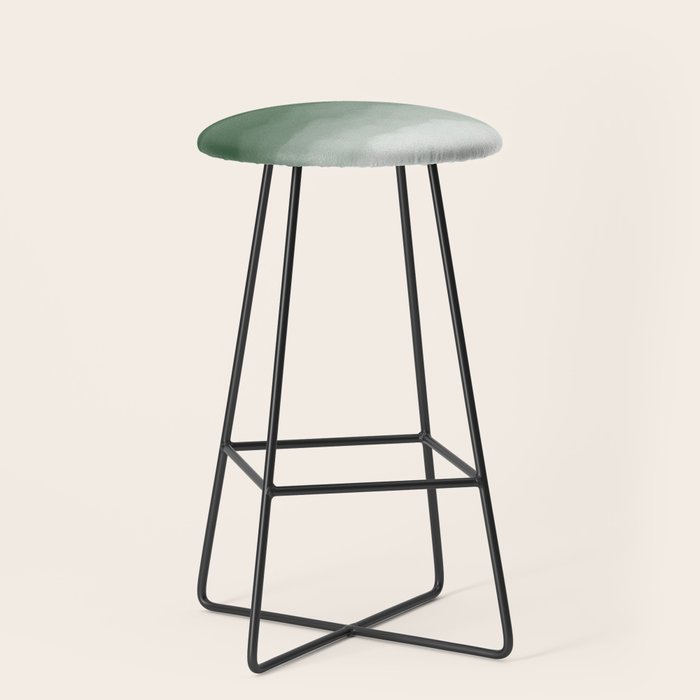 Forest Green Watercolor Ombre (green/white) Stool Gallery Image 1