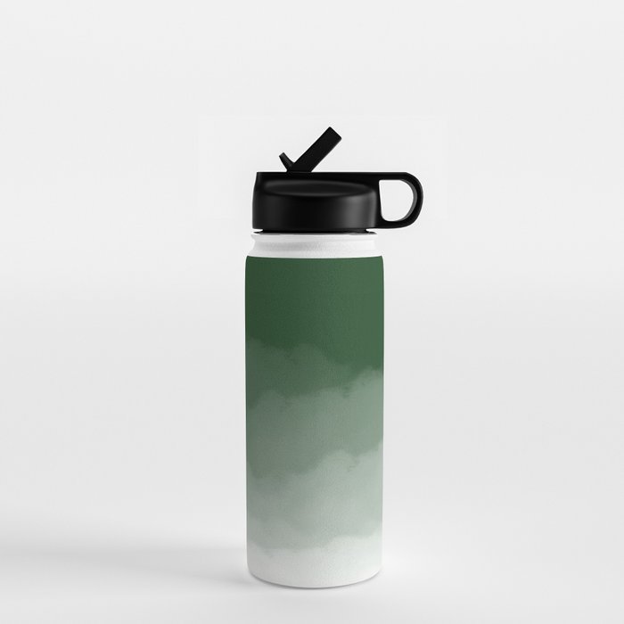 Forest Green Watercolor Ombre (green/white) Water Bottle Gallery Image 1