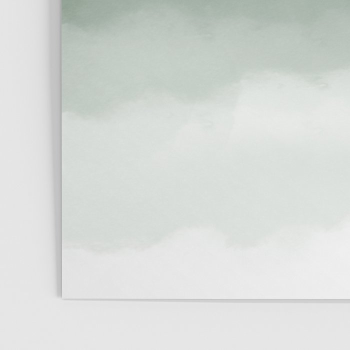 Forest Green Watercolor Ombre (green/white) Poster Gallery Image 3