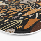 Forest Floor, Mushroom Art on Black Bath Mat Gallery Image 3