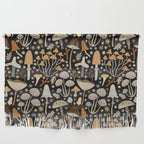 Forest Floor, Mushroom Art on Black Wall Hanging Gallery Image 1