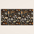 Forest Floor, Mushroom Art on Black Desk Mat Gallery Image 3