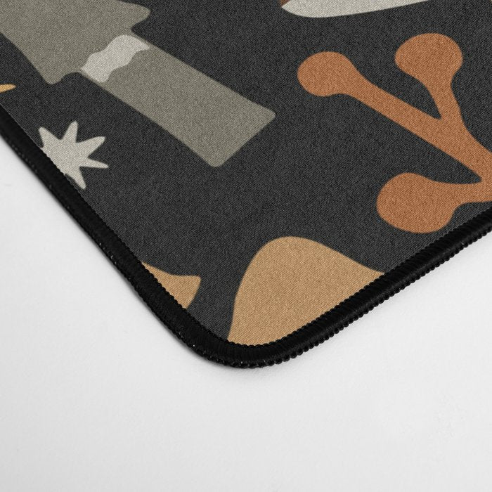 Forest Floor, Mushroom Art on Black Desk Mat Gallery Image 4