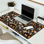 Forest Floor, Mushroom Art on Black Desk Mat Gallery Image 2