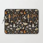 Forest Floor, Mushroom Art on Black Laptop Sleeve Gallery Image 1