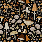 Forest Floor, Mushroom Art on Black Coffee Mug Gallery Image 2