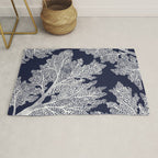 Sea Fan Coral - White on Navy Rug Gallery Image 1