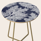 Sea Fan Coral - White on Navy Side Table Gallery Image 2