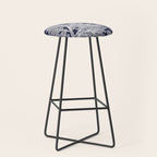Sea Fan Coral - White on Navy Stool Gallery Image 1