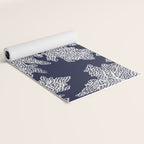 Sea Fan Coral - White on Navy Yoga Mat Gallery Image 2