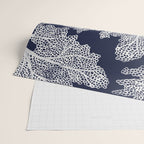Sea Fan Coral - White on Navy Wrapping Paper Gallery Image 2