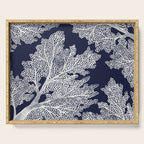Sea Fan Coral - White on Navy Serving Tray Gallery Image 1