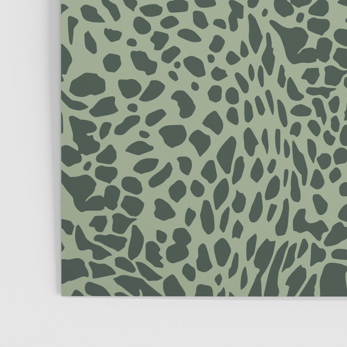 Leopard Print Pattern in Dark and Sage Green Poster Gallery Image 3