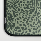Leopard Print Pattern in Dark and Sage Green Laptop Sleeve Gallery Image 3
