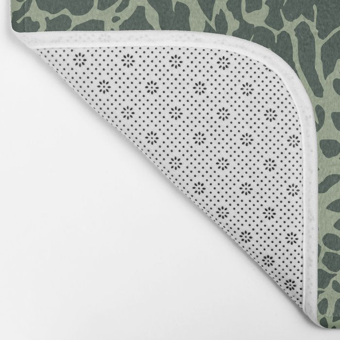 Leopard Print Pattern in Dark and Sage Green Bath Mat Gallery Image 2