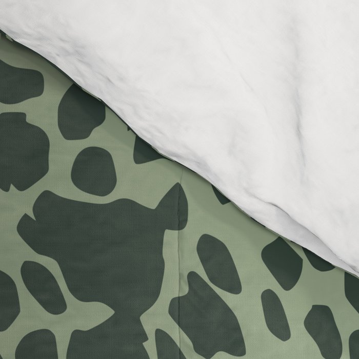Leopard Print Pattern in Dark and Sage Green Comforter Gallery Image 4