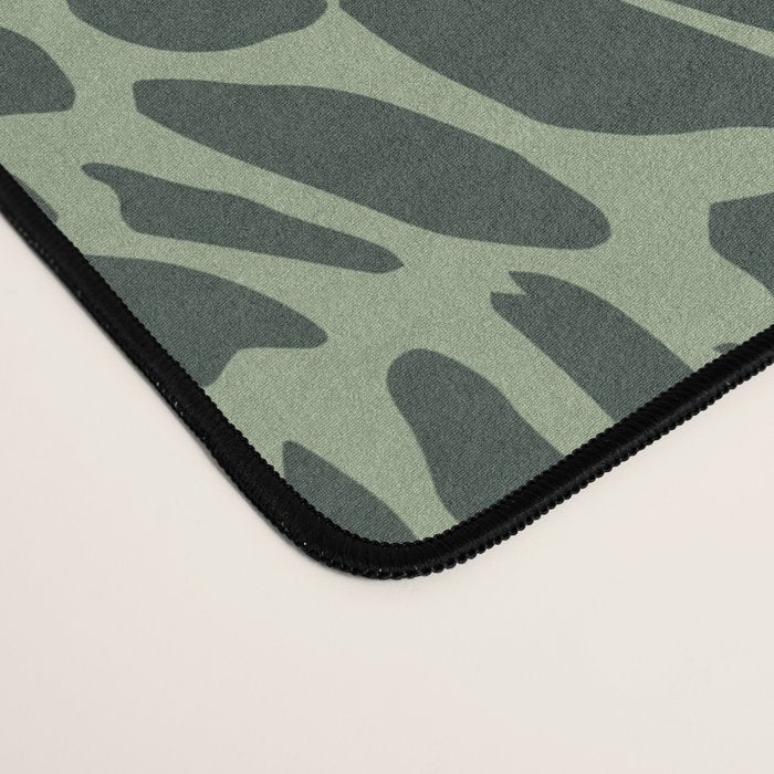 Leopard Print Pattern in Dark and Sage Green Desk Mat Gallery Image 4