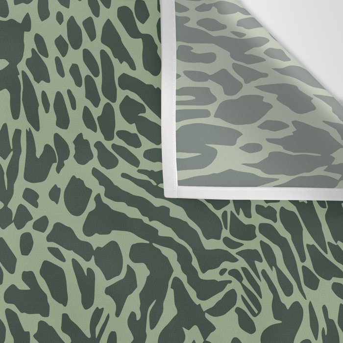 Leopard Print Pattern in Dark and Sage Green Wall Tapestry Gallery Image 3