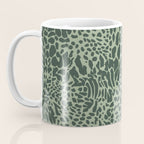 Leopard Print Pattern in Dark and Sage Green Coffee Mug Gallery Image 3