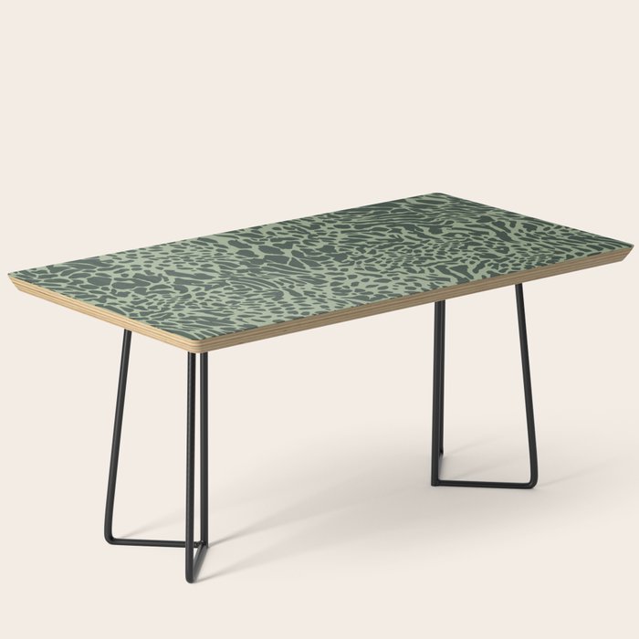 Leopard Print Pattern in Dark and Sage Green Coffee Table Gallery Image 1