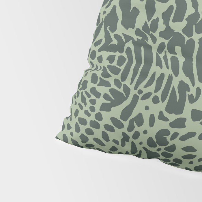 Leopard Print Pattern in Dark and Sage Green Pillow Sham Gallery Image 4