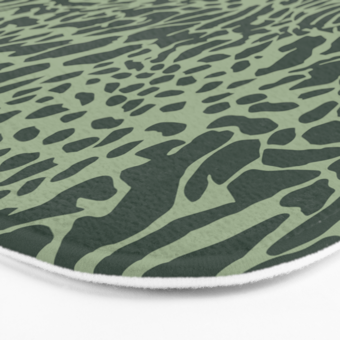 Leopard Print Pattern in Dark and Sage Green Bath Mat Gallery Image 3