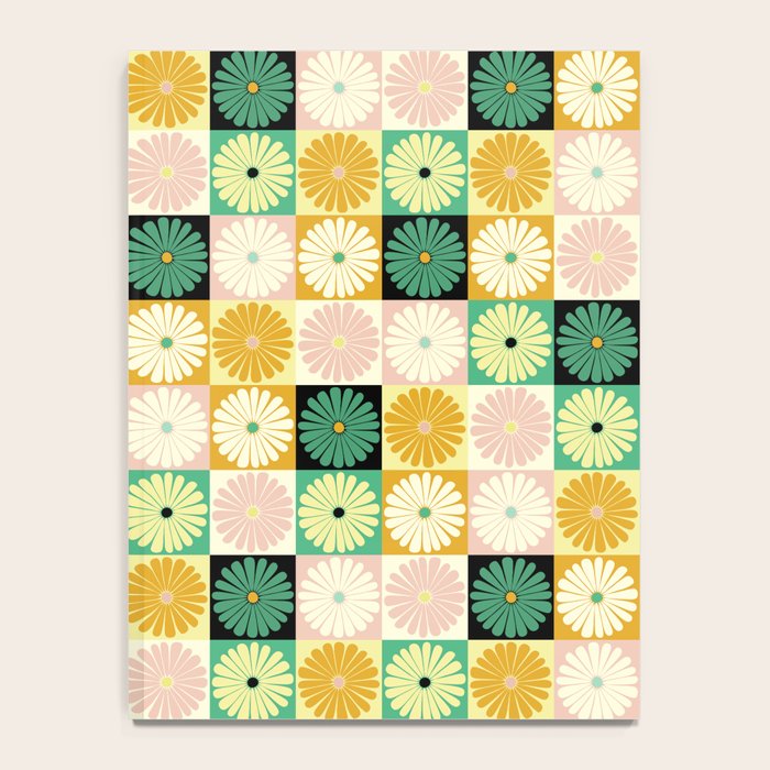 Retro Flowers Check Pattern XXV Notebook Gallery Image 4