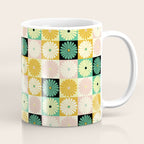 Retro Flowers Check Pattern XXV Coffee Mug Gallery Image 1
