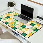 Retro Flowers Check Pattern XXV Desk Mat Gallery Image 2