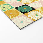 Retro Flowers Check Pattern XXV Welcome Mat Gallery Image 2