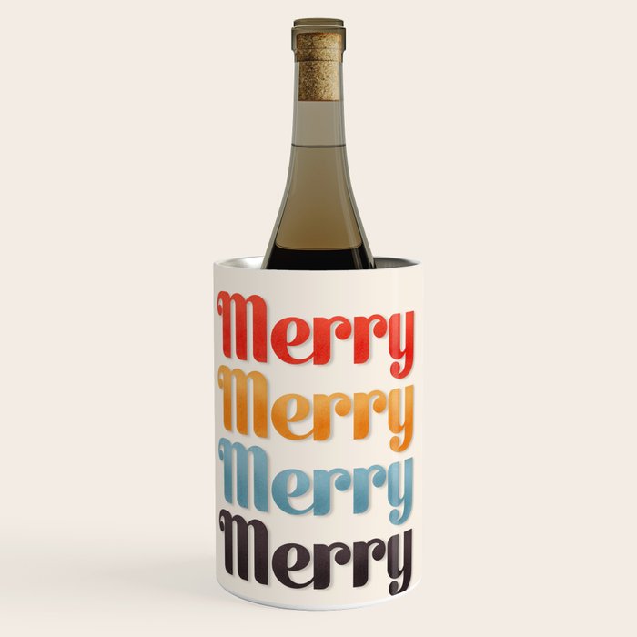 Merry typography Wine Chiller Gallery Image 1